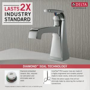 Delta Faucet Ashlyn Bronze Bathroom Faucet, Single Hole Bathroom Faucet, Single Handle, Diamond Seal Technology, Metal Drain Assembly, Venetian Bronze 564-RBMPU-DST, 8.13 x 1.88 x 5.13 inches