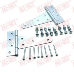 NU-SET Lock | 6" Heavy Duty Steel T-Hinge | Complete with Mounting Screws & Carriage Bolts