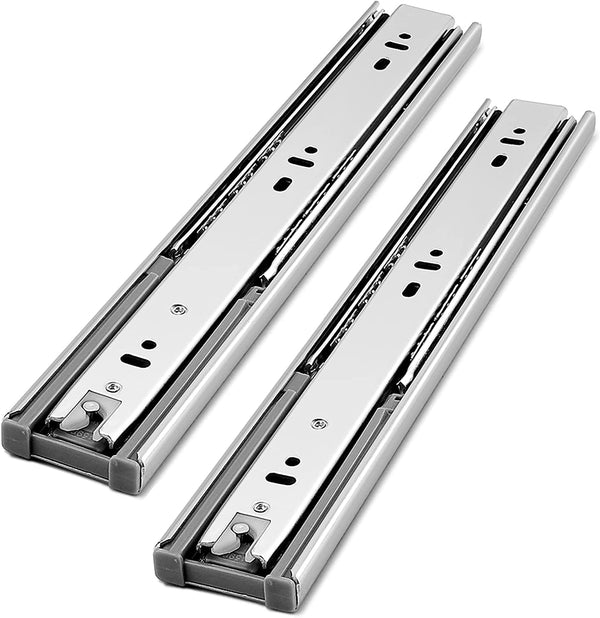 Gobrico Drawer Hardware 16-inch Hydraulic Soft Self Close Drawer Slides Full Extension Ball Bearing Drawer Runners 3Folds 100 lb. 1Pair