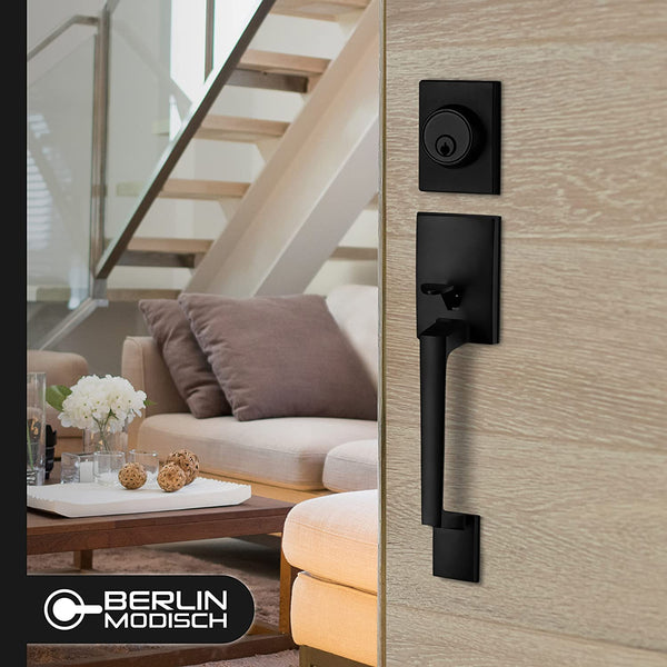 Berlin Modisch Single Cylinder HandleSet with Lever Door Handle (for Entrance and Front Door) Reversible for Right and Left Handed