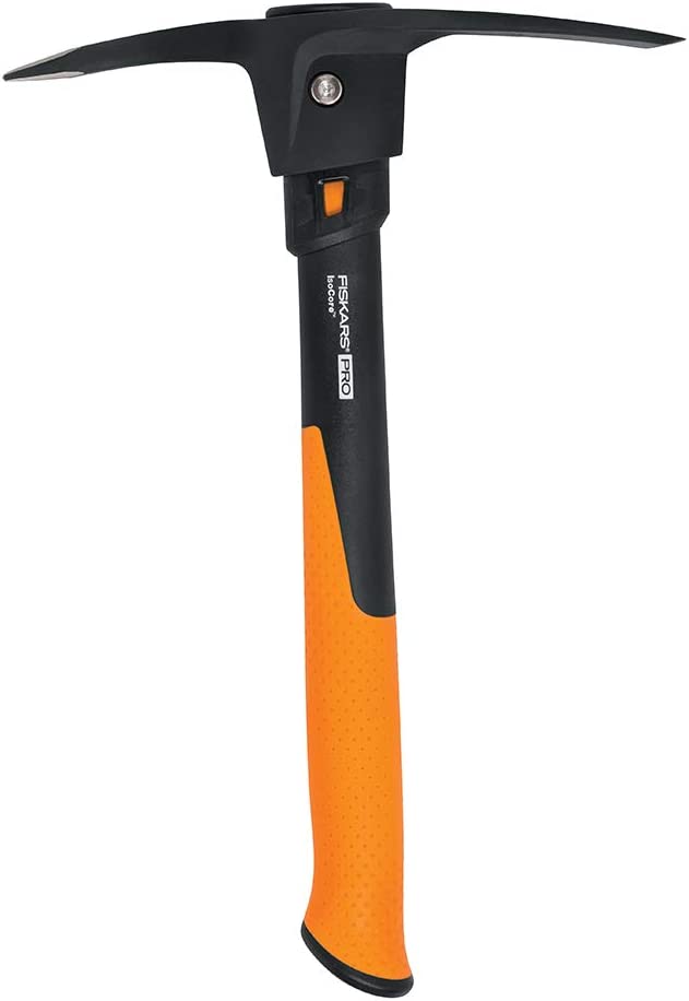 Fiskars 751220-1001 Pro IsoCore Pick/Mattock, 1.5 lb, Orange/Black