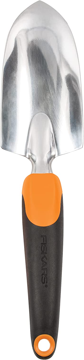 Fiskars Ergo Gardening Hand Trowel - Ergonomic Handle Design with Hang Hole - Heavy Duty Garden Tool for Digging, Garden Edging, and Weed Removal